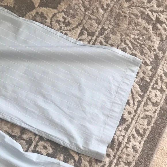 Women's Light Blue  2 piece pants set with White pinstripes - Picture 10 of 12